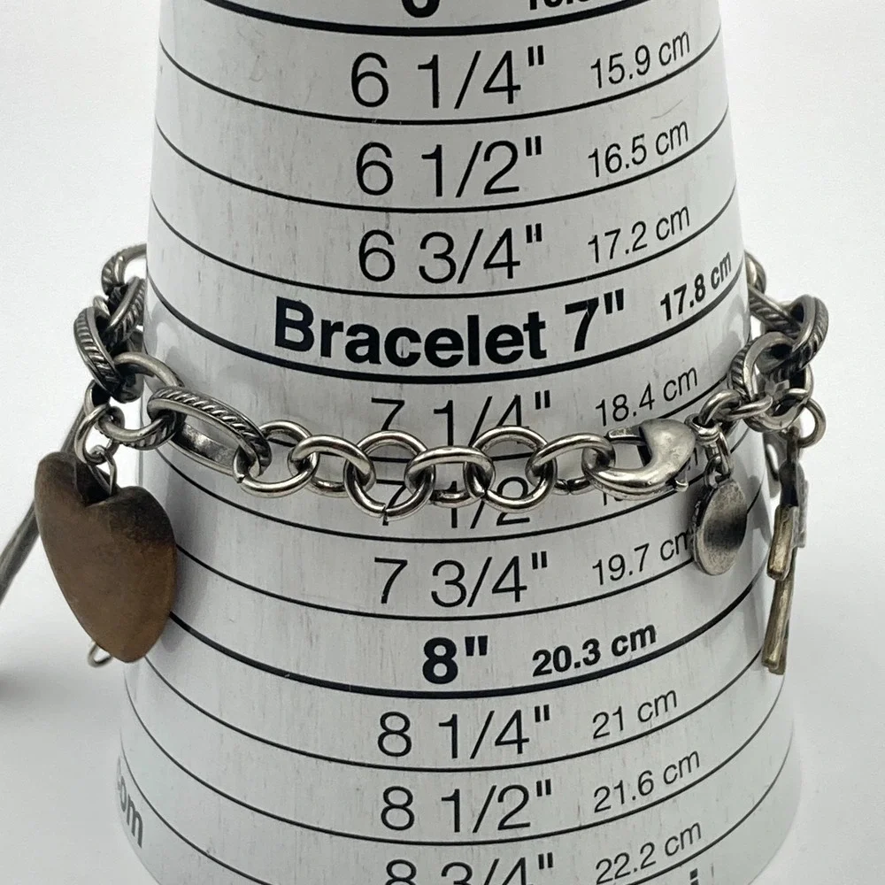 Decree Charm Bracelet Women's Watch Gunmetal Peace Love 25mm New Battery 7.25
